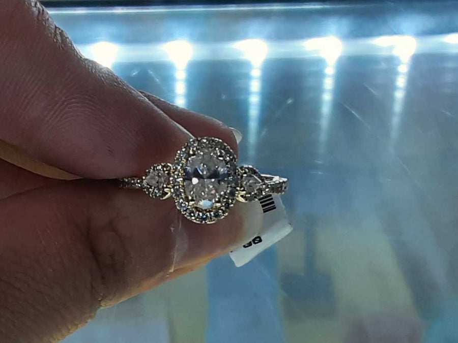 Ring - Engagement Set - Yellow Gold 14k (.585) 3.3 grams Size 7.5
