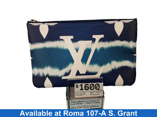 Louis Vuitton Escale Double Zip Pochette Blue Purse / Handbag