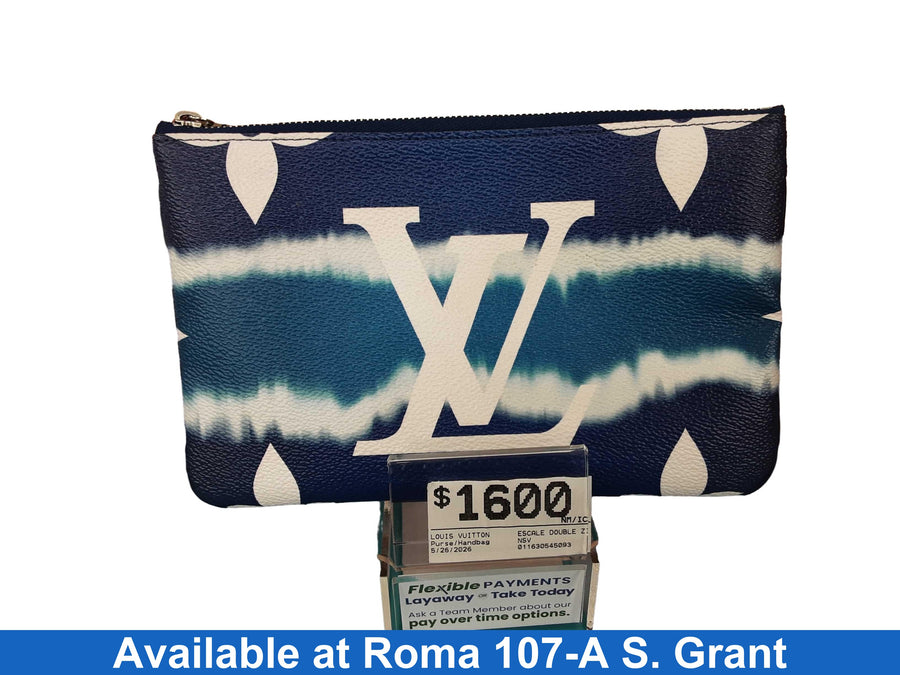 Louis Vuitton Escale Double Zip Pochette Blue Purse / Handbag