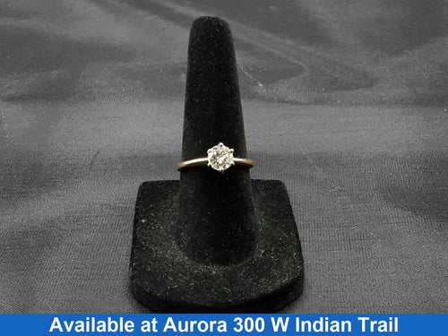 Women's Ring - Solitaire - Yellow Gold 14k (.585) 2 grams Size 6.5