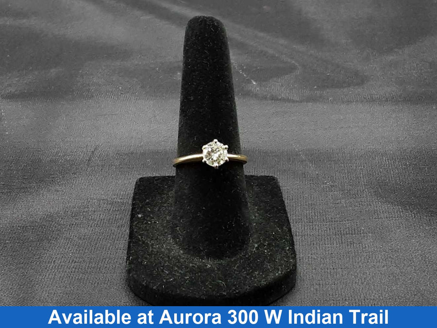 Women's Ring - Solitaire - Yellow Gold 14k (.585) 2 grams Size 6.5