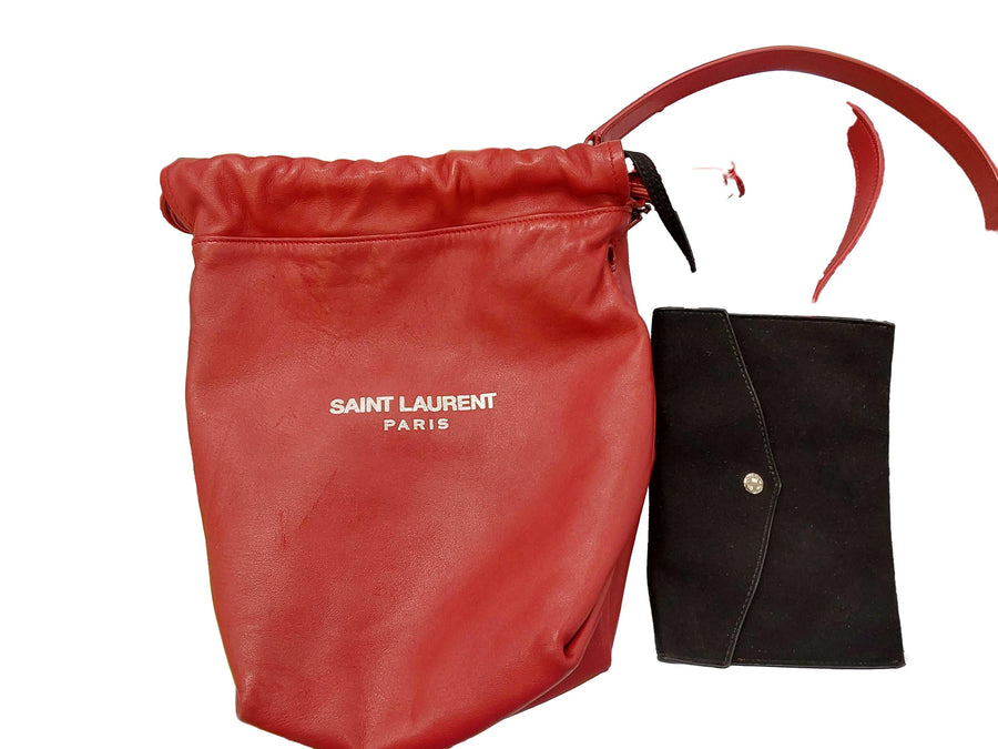 Yves Saint Laurent Teddy Lambskin Red Purse / Handbag