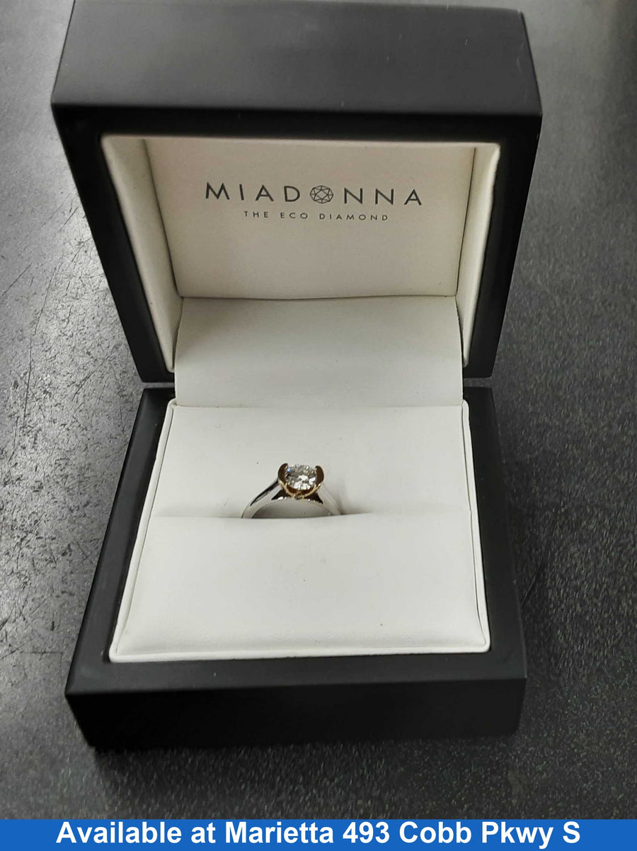 Women's Ring - Solitaire - White Gold 14k (.585) 4.1 grams Size 6.5