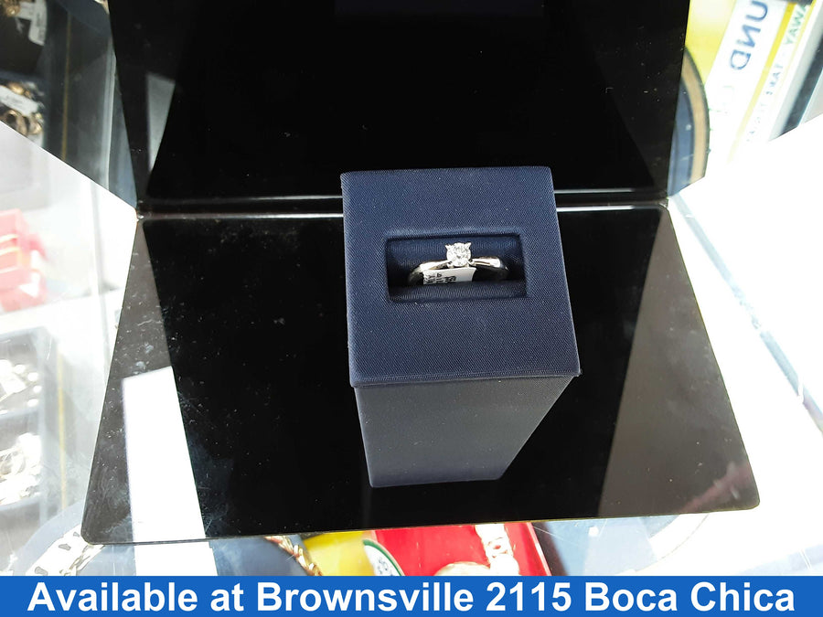 Women's Ring - Solitaire - White Gold 14k (.585) 2.5 grams Size 7