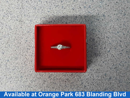 Ring - Engagement Set - White Gold 14k (.585) 3 grams Size 6.5
