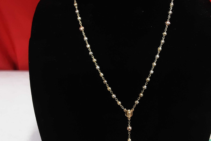 Bead Chain - Tricolor Gold 14k (.585) 20.9 grams 24 inch