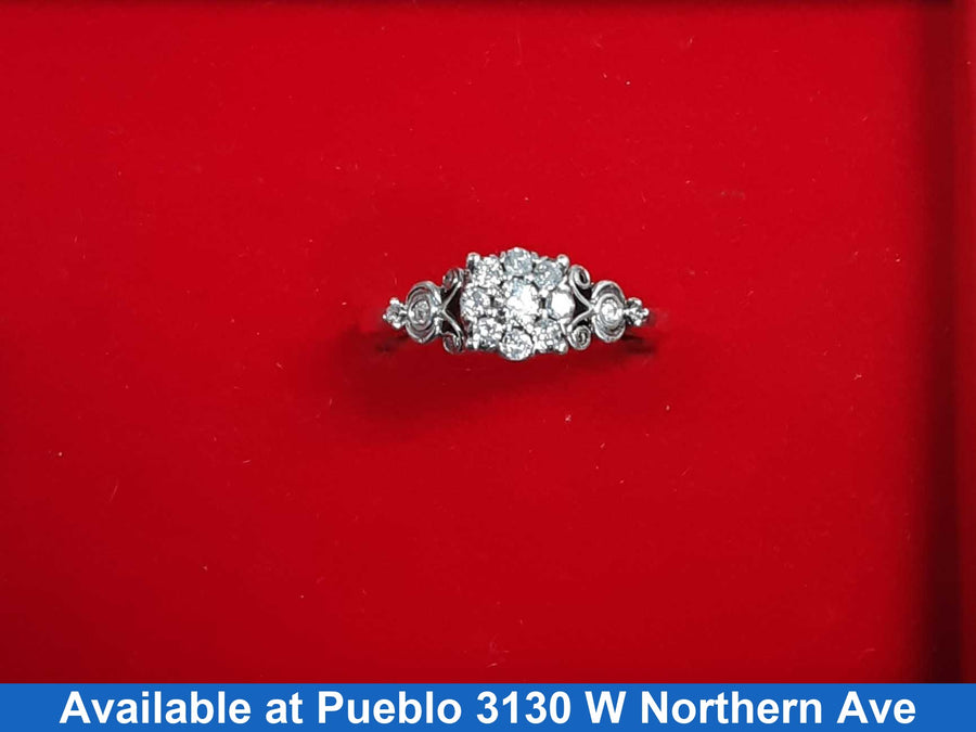 Women's Ring - White Silver 10k (.417) 2.6 grams Size 6.5