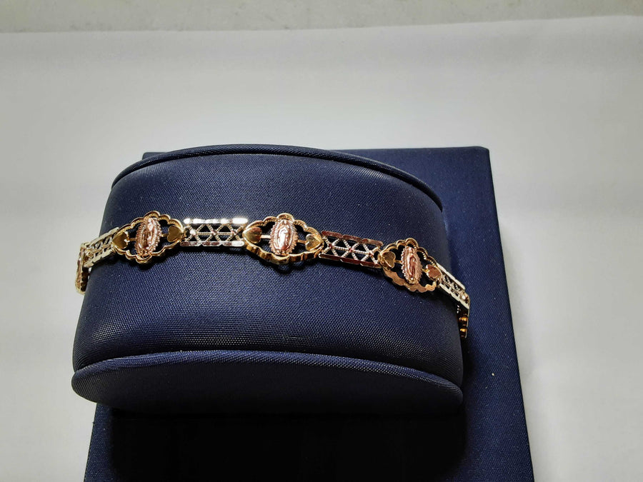 Bracelet - Tricolor Gold 14k (.585) 7 grams 7 inch