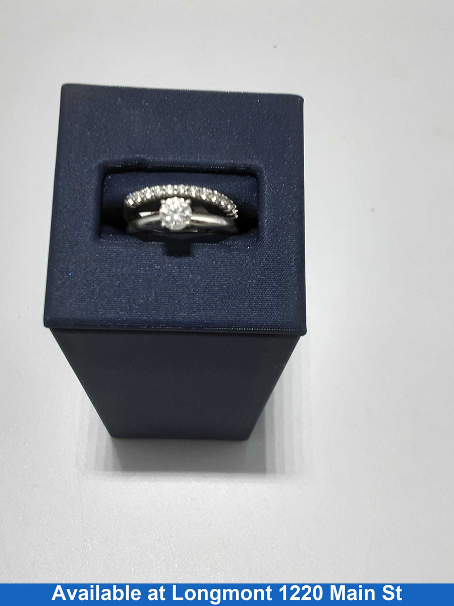 Ring - Engagement Set - White Gold 14k (.585) 3.9 grams Size 5.5