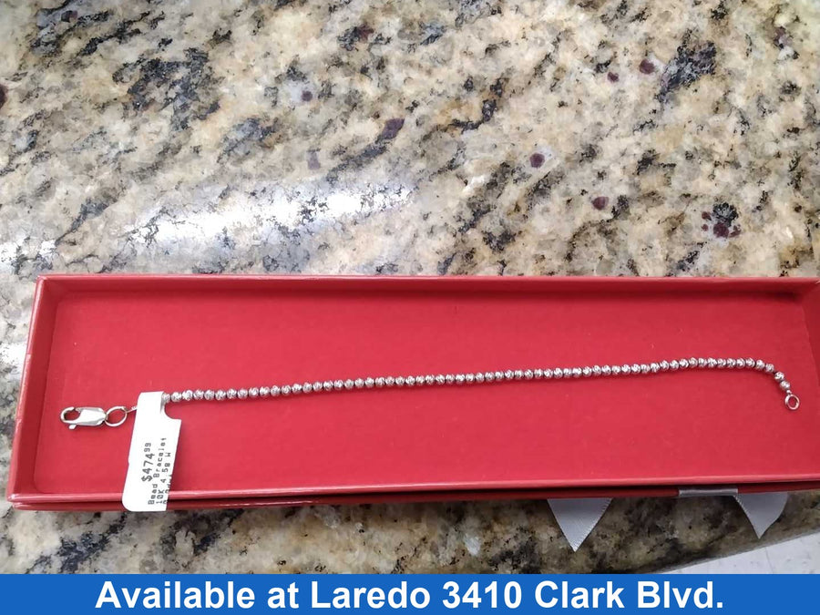 Bead Bracelet - White Gold 10k (.417) 4.5 grams 7 inch