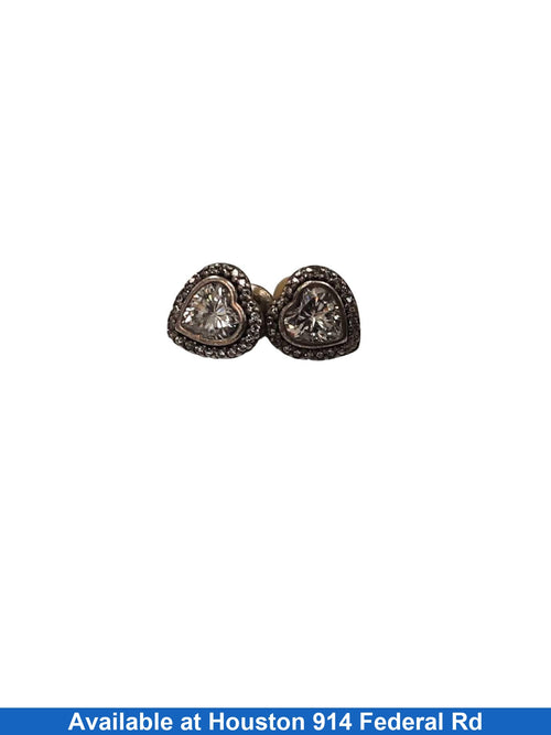 Pandora Elevated Heart Stud Earrings Silver Other Collectible