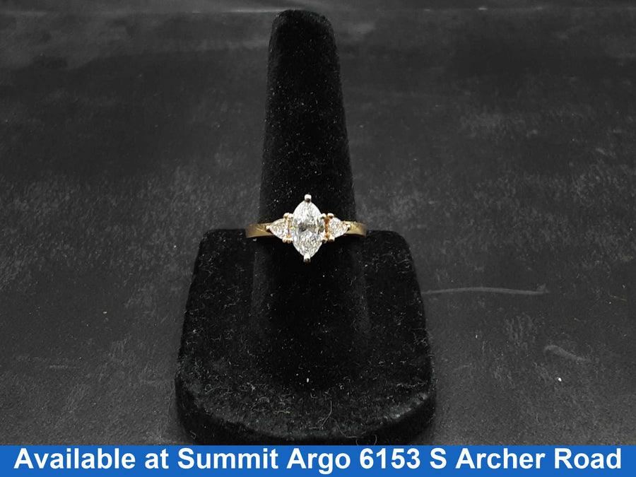 Women's Ring - Solitaire - Yellow Gold 14k (.585) 2.9 grams Size 6.5