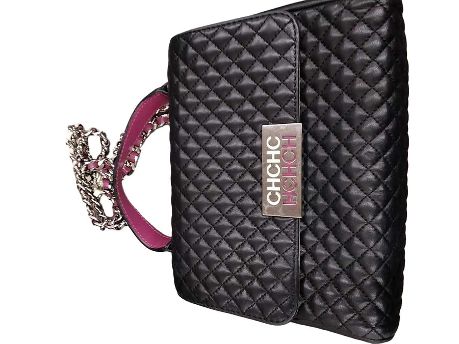 Carolina Herrera Flat Top Black Purse / Handbag