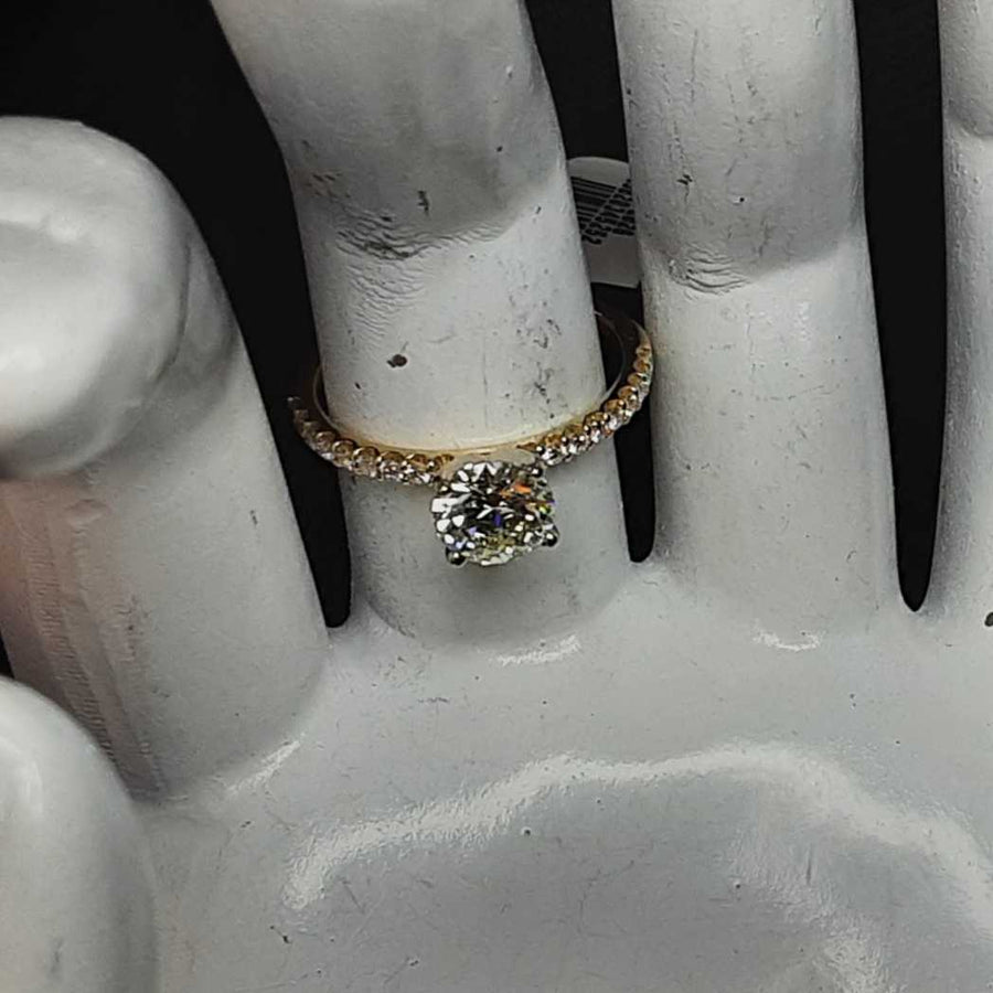 Ring - Engagement Set - Yellow Gold 14k (.585) 2.2 grams Size 7