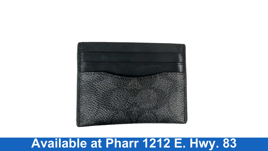 Coach Card Holder Black Wallet