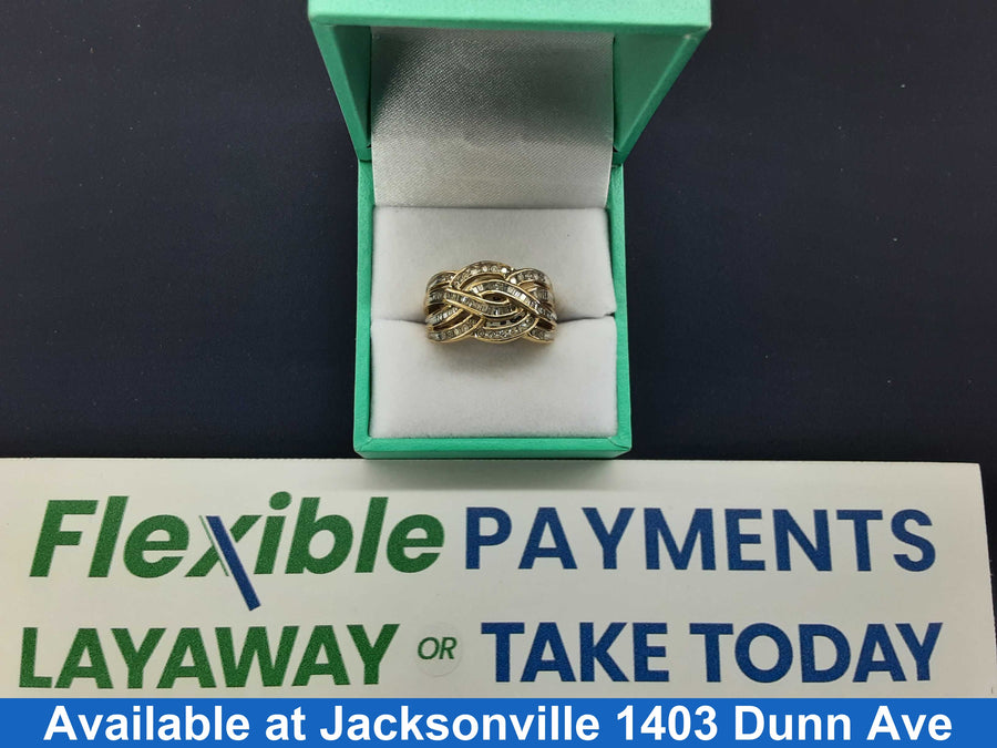 Women's Ring - Yellow Gold 10k (.417) 5.8 grams Size 7.5