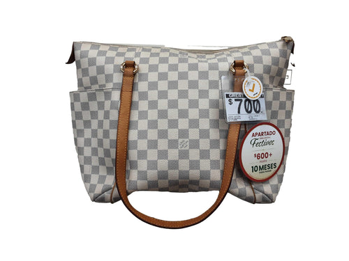 Louis Vuitton Totally Damier Azur White Purse / Handbag
