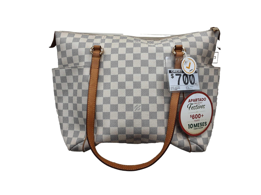 Louis Vuitton Totally Damier Azur White Purse / Handbag