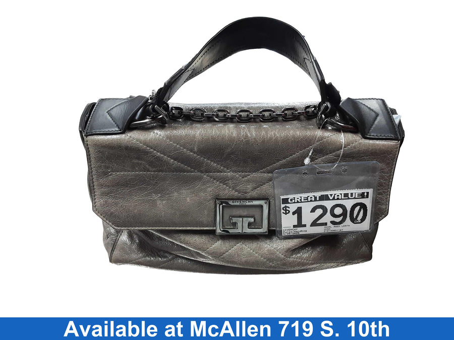 Givenchy Pearl Aged Leather Gray Purse / Handbag
