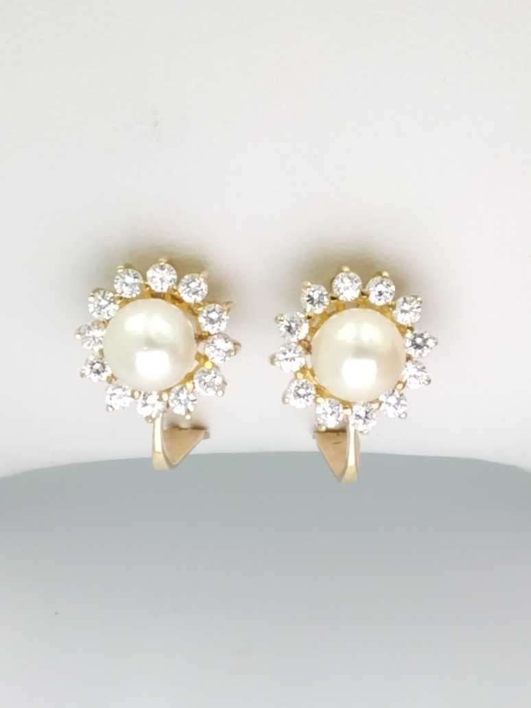 Pearl Earrings - Yellow Gold 14k (.585) 3.7 grams
