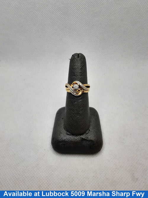 Ring - Engagement Set - Yellow Gold 10k (.417) 3.6 grams Size 20