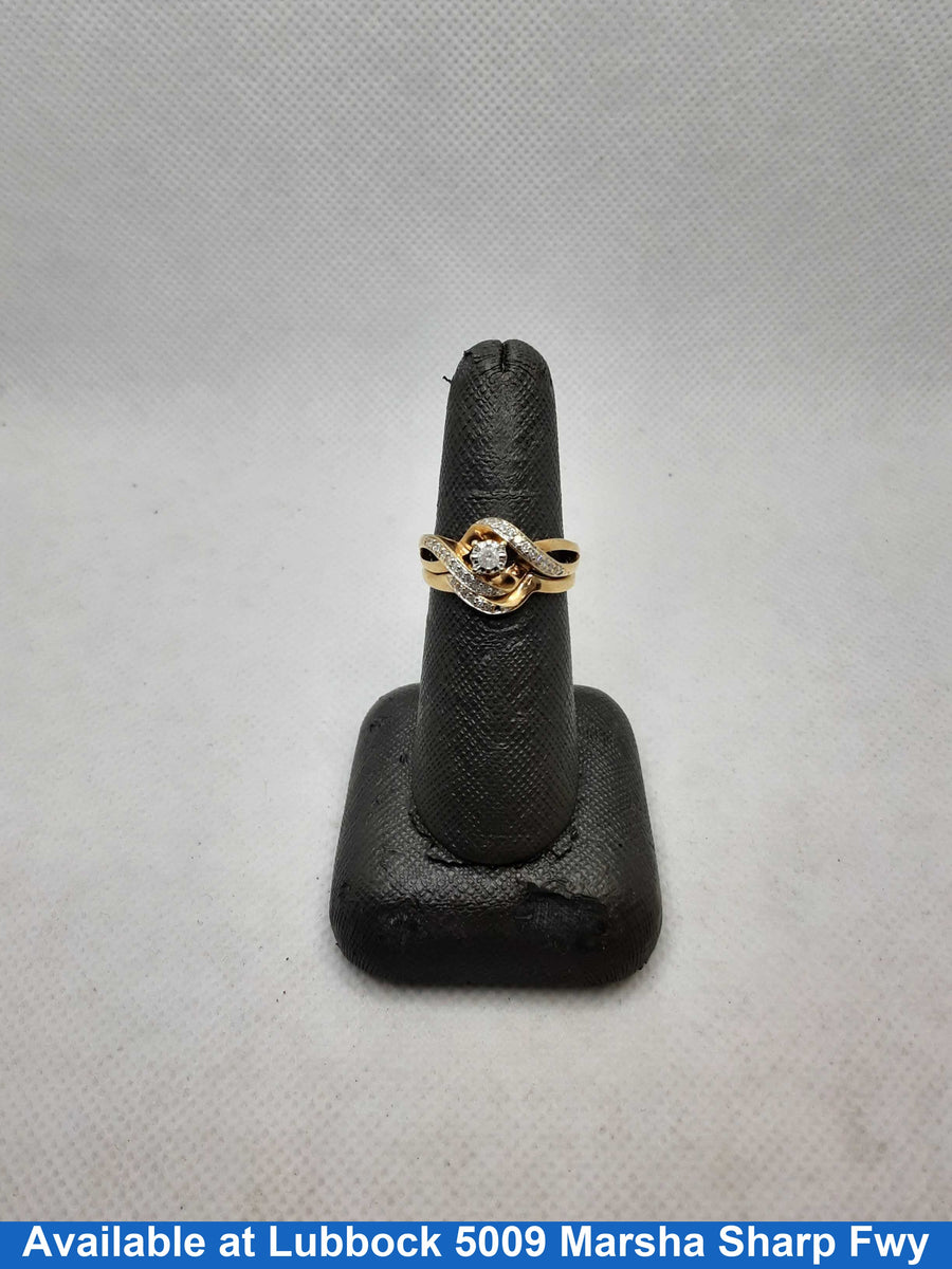 Ring - Engagement Set - Yellow Gold 10k (.417) 3.6 grams Size 20