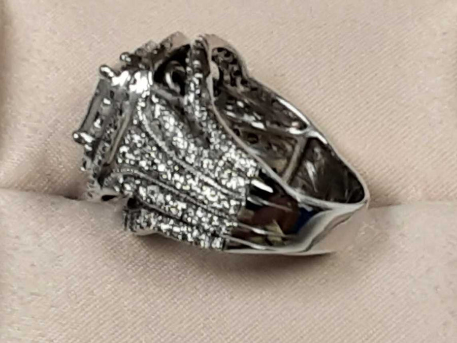 Ring - Engagement Set - White Gold 10k (.417) 10.1 grams Size 7.5