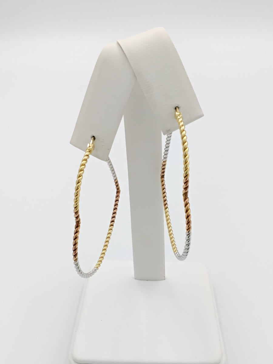 Earrings - Tricolor Gold 14k (.585) 4.6 grams