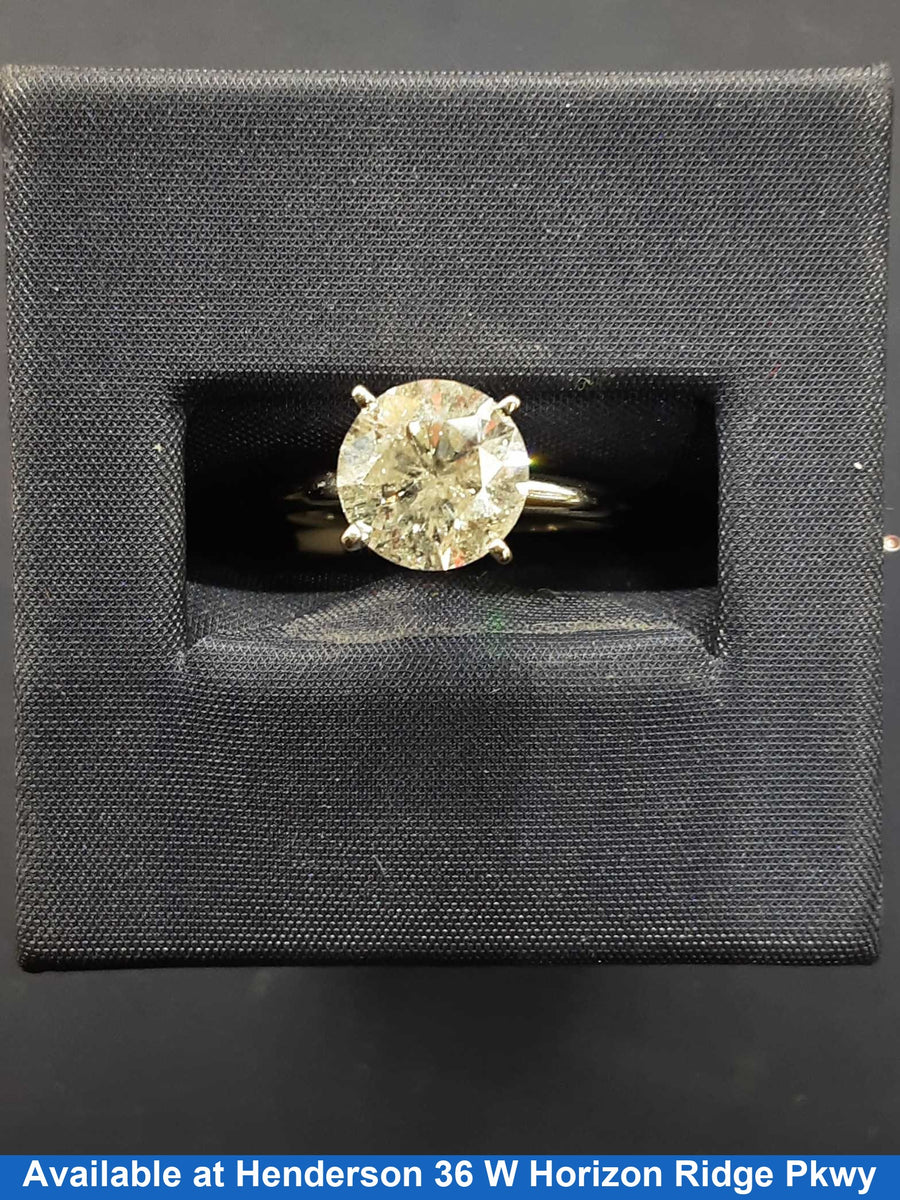 Women's Ring - Solitaire - White Gold 14k (.585) 2.2 grams Size 20
