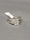 Ring - Engagement Set - White Gold 14k (.585) 7.2 grams Size 9.5