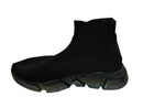 Balenciaga Speed Lt Logo-print Stretch-knit High-top Sneakers Black Shoes