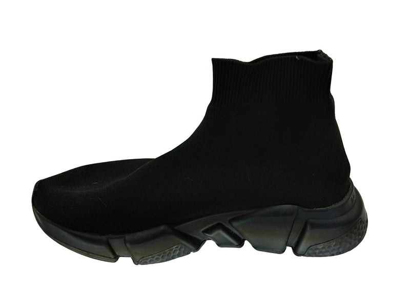 Balenciaga Speed Lt Logo-print Stretch-knit High-top Sneakers Black Shoes