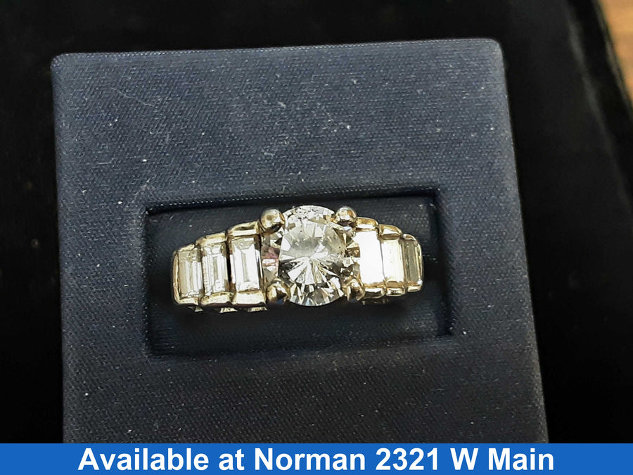 Ring - Wedding Set - White Gold 18k (.750) 7.7 grams Size 6.5