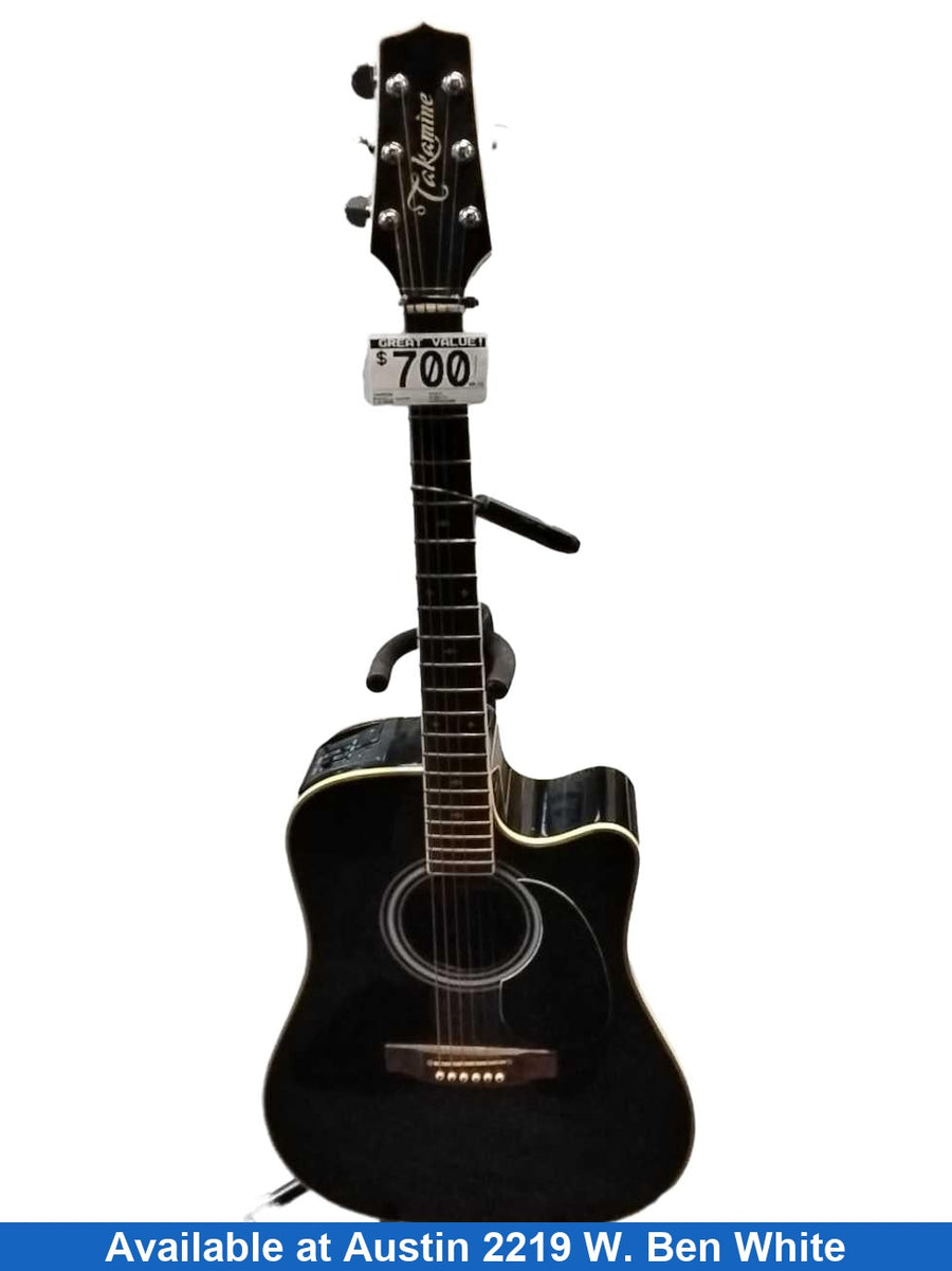 Takamine Ef341c Black Acoustic Classic Guitar