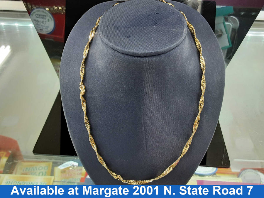 Herringbone Chain - Yellow Gold 18k (.750) 7.8 grams 18 inch