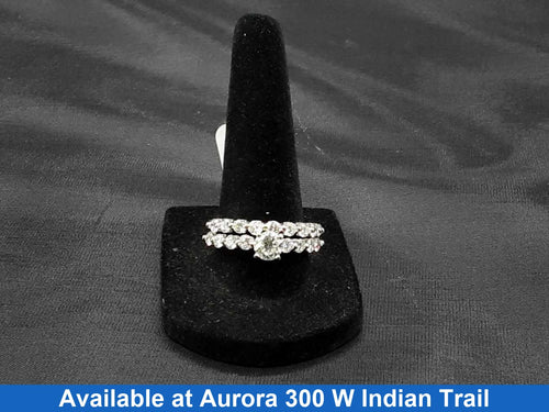 Ring - Wedding Set - White Gold 14k (.585) 6.7 grams Size 9.5