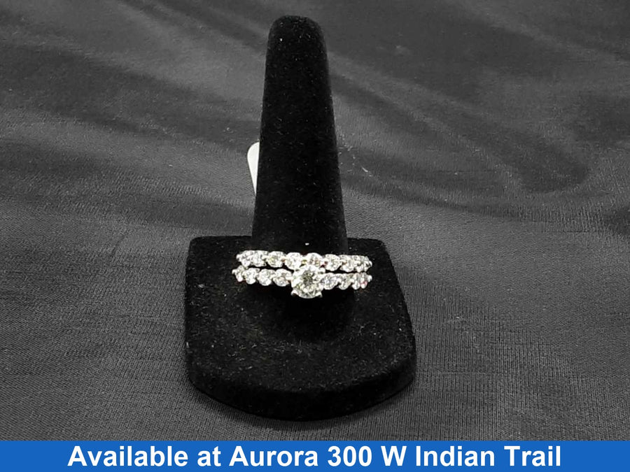 Ring - Wedding Set - White Gold 14k (.585) 6.7 grams Size 9.5