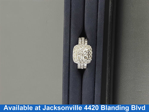 Ring - Wedding Set - White Gold 14k (.585) 7.8 grams Size 7