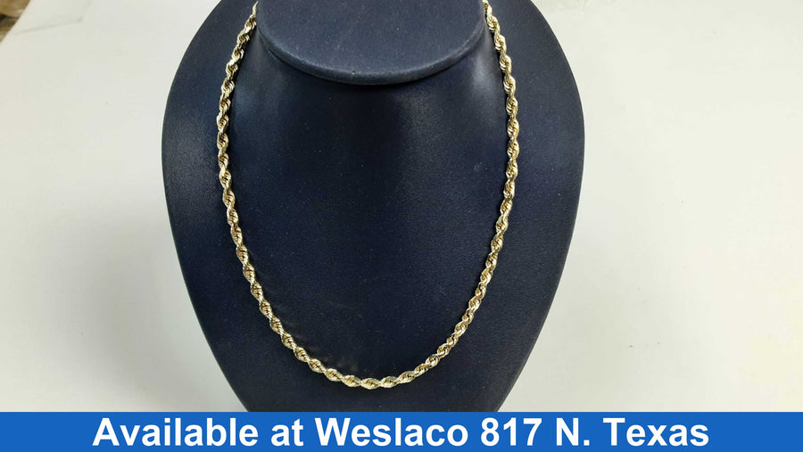 Rope Chain - Yellow Gold 10k (.417) 13.5 grams 24 inch