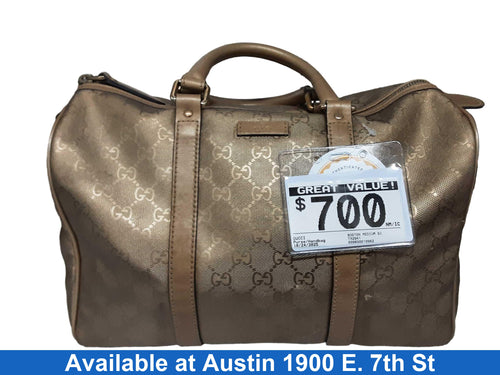 Gucci Boston Medium Signature Gold Purse / Handbag