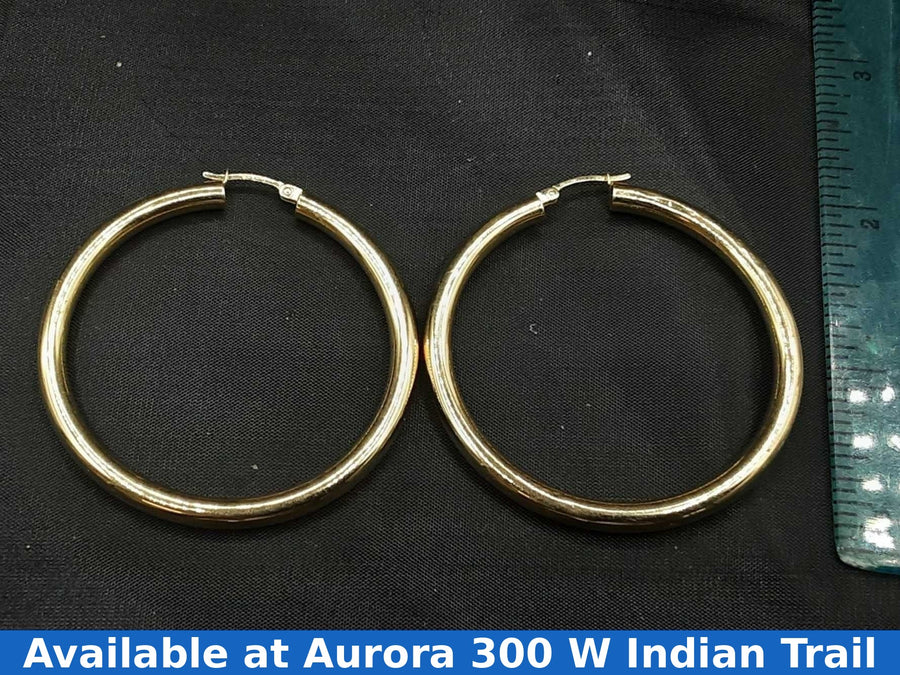 Hoop Earrings - Yellow Gold 14k (.585) 4.5 grams