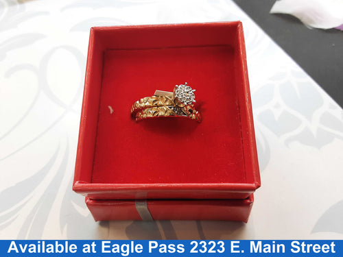 Ring - Engagement Set - Yellow Gold 14k (.585) 4 grams Size 8