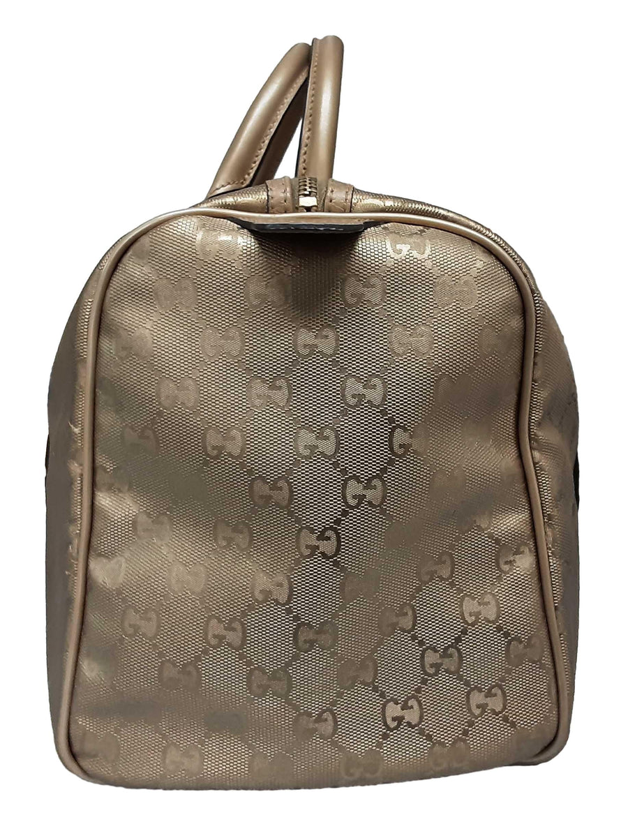 Gucci Boston Medium Signature Gold Purse / Handbag