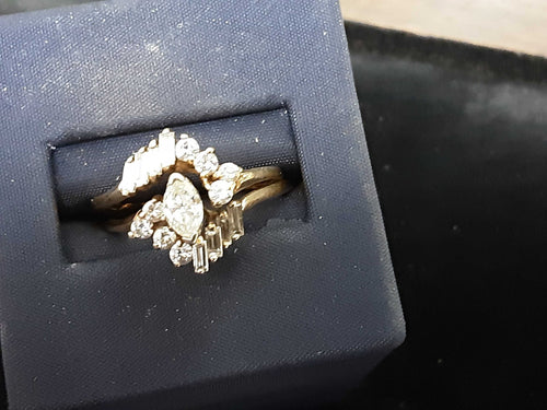 Ring - Engagement Set - Yellow Gold 14k (.585) 4.4 grams Size 20