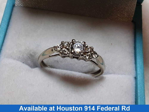 Ring - Engagement Set - White Gold 14k (.585) 1.5 grams Size 7.5