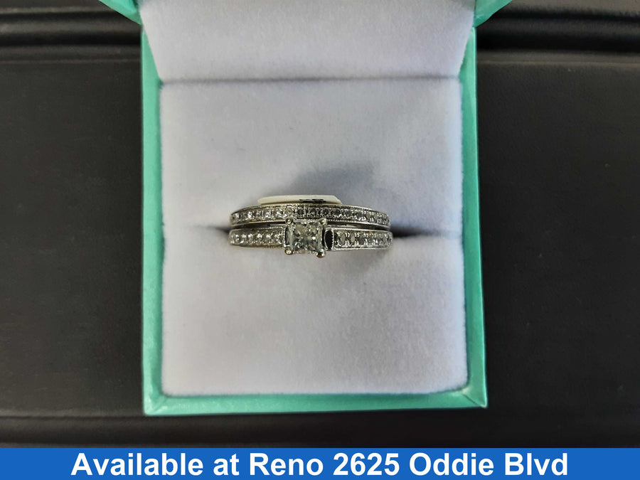 Ring - Engagement Set - White Gold 14k (.585) 4.5 grams Size 7.5