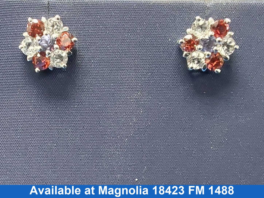 Double Stud Earring - Silver 2.6 grams