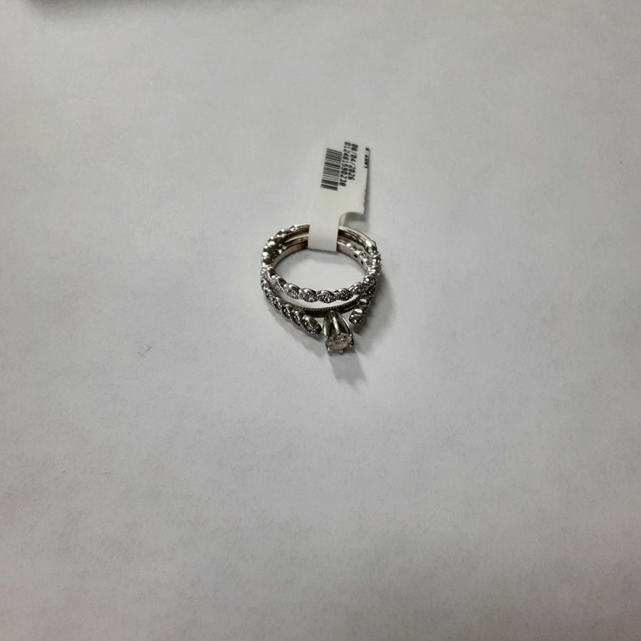 Ring - Engagement Set - White Gold 14k (.585) 4 grams Size 6.5