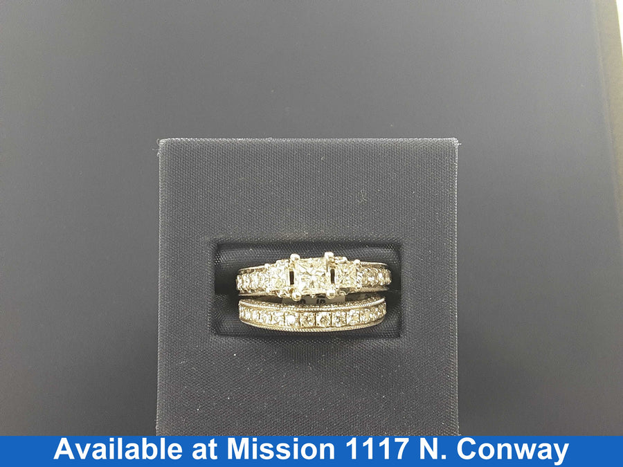 Ring - Engagement Set - White Gold 14k (.585) 9.1 grams Size 7