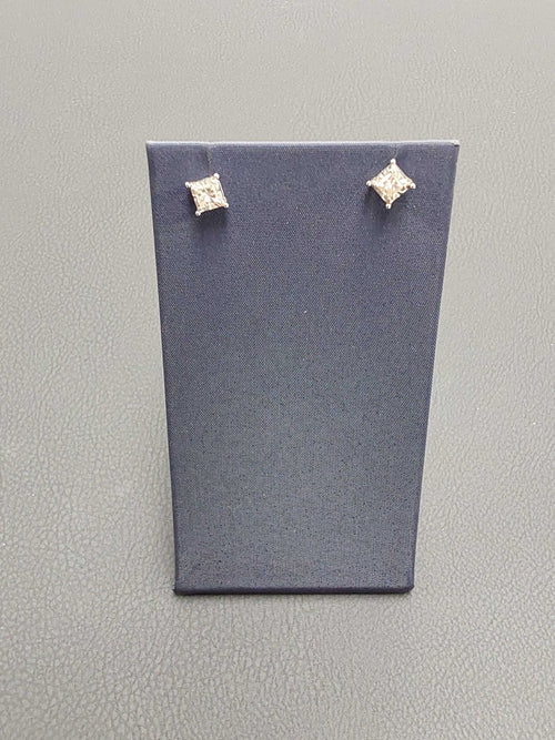 Double Stud Earring - White Gold 10k (.417) 1.1 grams